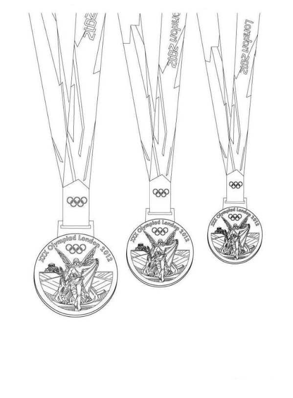 Print medals kleurplaat